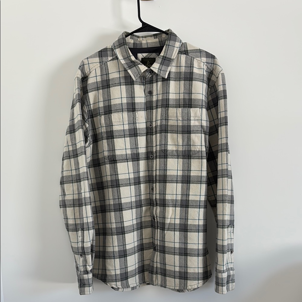 Prana Men's Plaid Flannel 100% Organic Cotton Shirt